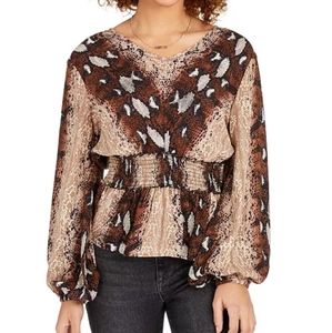 Angie snake print peplum top